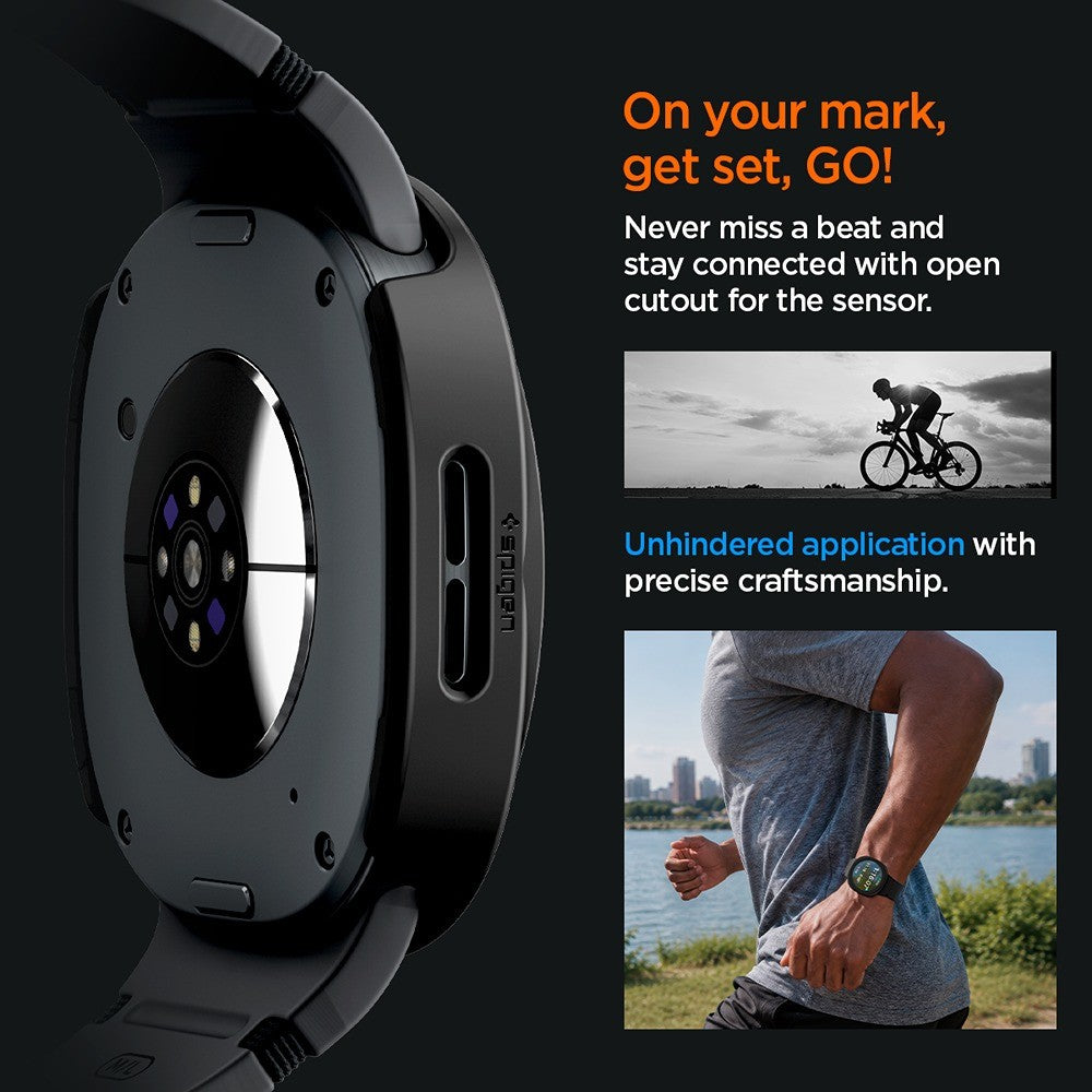 Spigen Samsung Galaxy Watch 8/9 40mm Skal med Skärmskydd Thin Fit 360 Svart