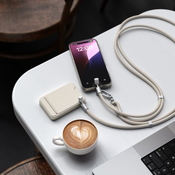 Satechi OntheGo Lanyardkabel USB-C 1.5m Sand