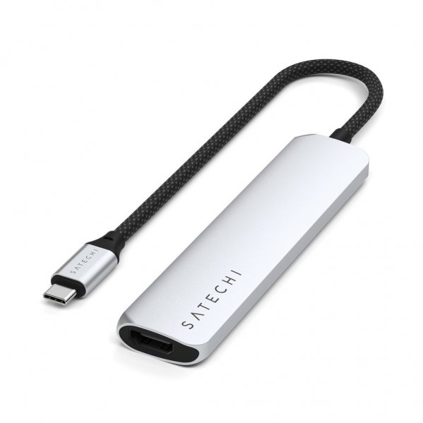 Satechi 6-i-1 USB-C Slim Multiport Adapter Silver