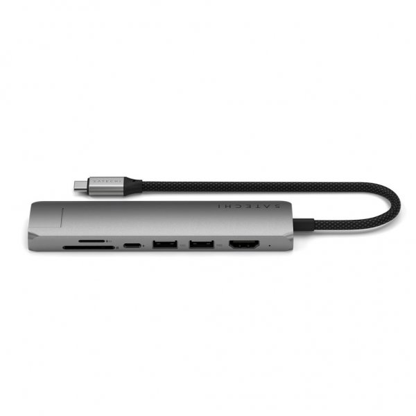 Satechi 7-i-1 USB-C Slim Multiport Adapter med Ethernet Space Gray