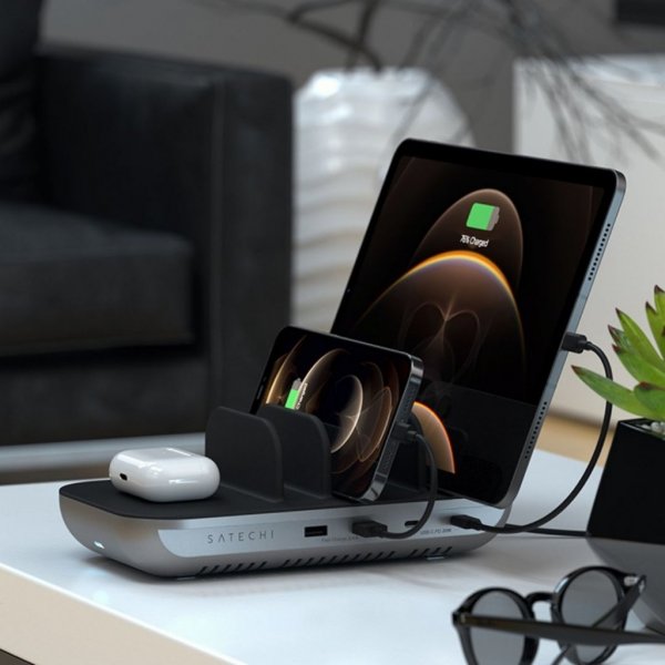 Satechi Dock5 USB-laddningsstation med trådlös laddning