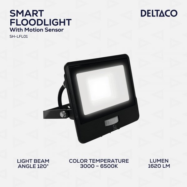 Deltaco Smart Home Strålkastare med Rörelsesensor 20W
