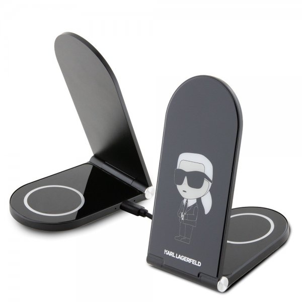 Karl Lagerfeld Trådlös Laddare Magnetic Desk Charger Ikonik MagSafe Svart