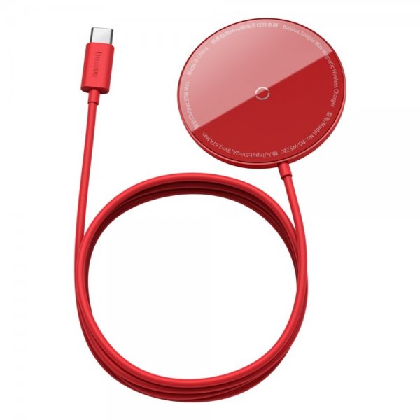 Baseus Trådlös Laddare MagSafe Simple Mini 15W Röd