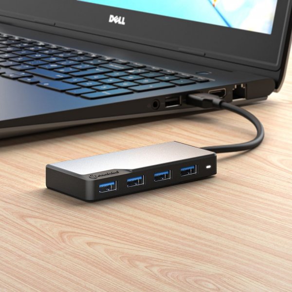 ALOGIC USB-A Fusion SWIFT 4-portars hubb Rymdgrå