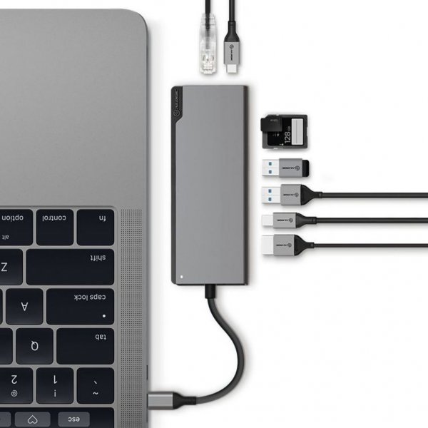 ALOGIC Ultra USB-C Dock PLUS - HDMI. MDP. USB. Ethernet. minneskortläsare och 100W PD Space Grey