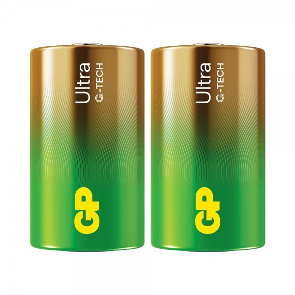 GP Ultra Alkaline D-batteri 13AU/LR20 2-pack