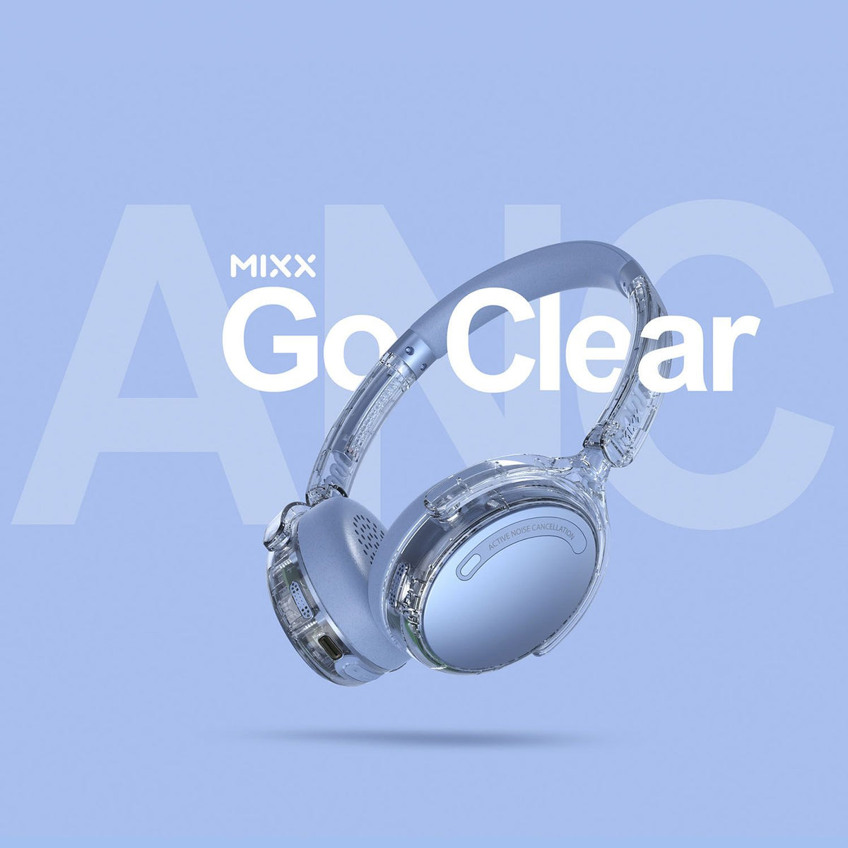 Mixx Trådlösa On-Ear Hörlurar StreamQ Go ANC Clear Blå