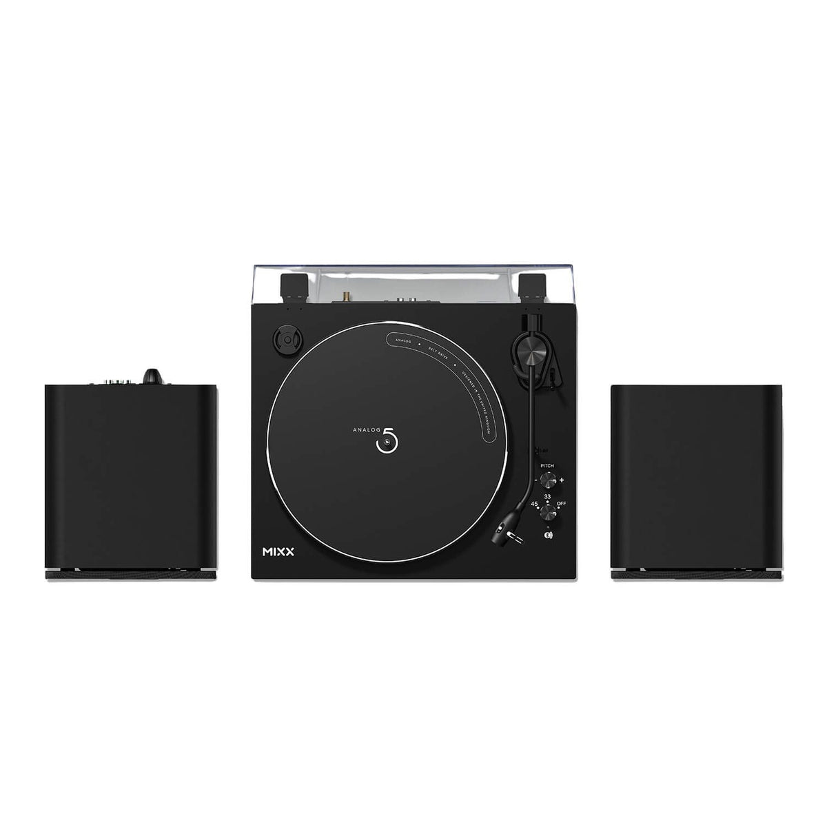 Mixx System 5 Vinylskivspelare Stereo med Högtalare Svart