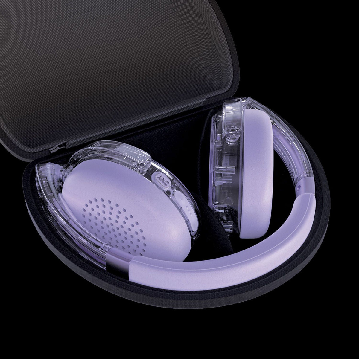 Mixx Trådlösa On-Ear Hörlurar StreamQ Go ANC Clear Lila