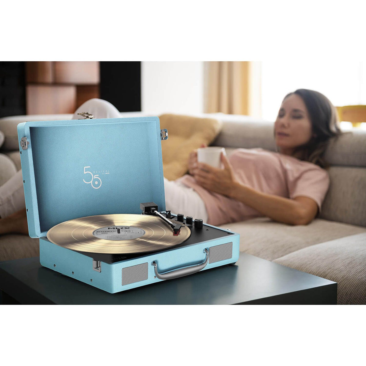 Mixx Revival 55 Vinylspelare Stereo Turkos