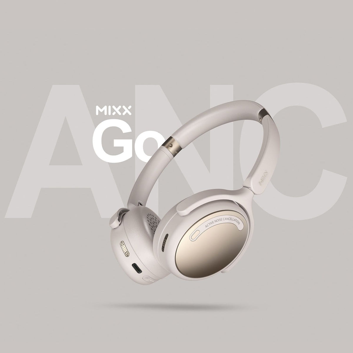 Mixx Trådlösa On-Ear Hörlurar StreamQ Go ANC Beige