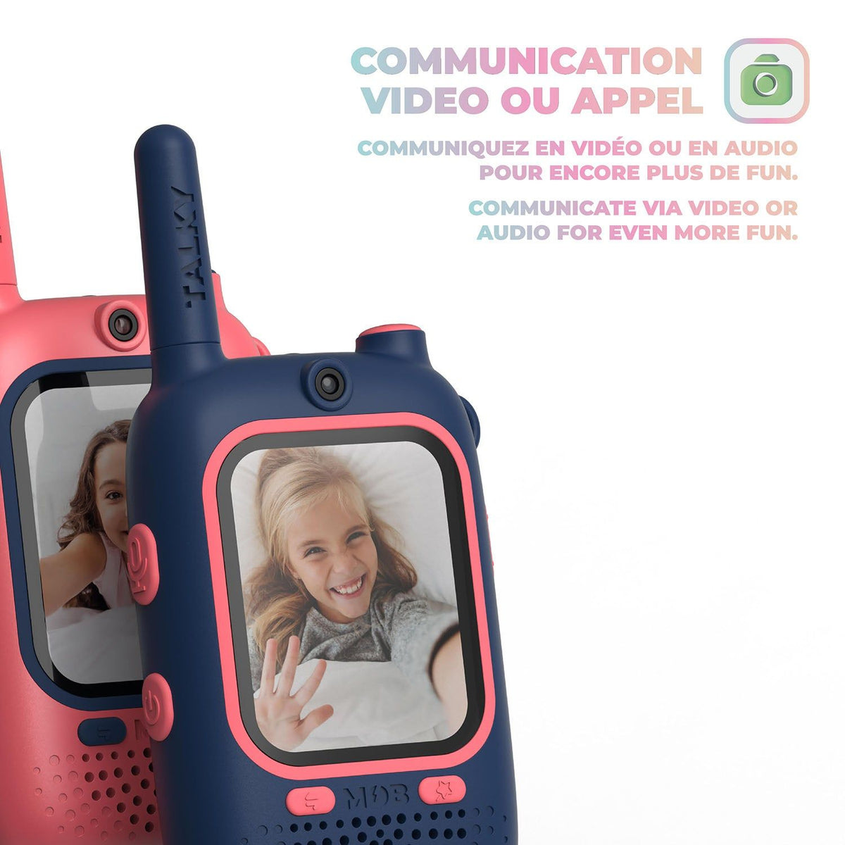 Mobility on Board Walkie Talkie Video Talky Cutie Blå och Rosa