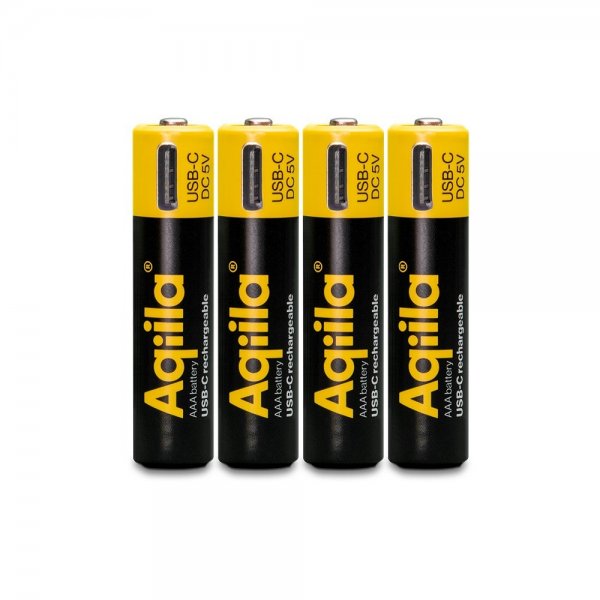 Aqiila Uppladdningsbart AAA-batteri USB-C 4-pack