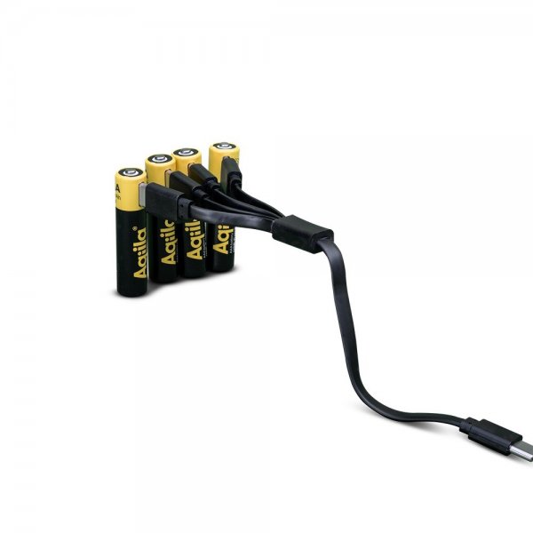 Aqiila Uppladdningsbart AAA-batteri USB-C 4-pack
