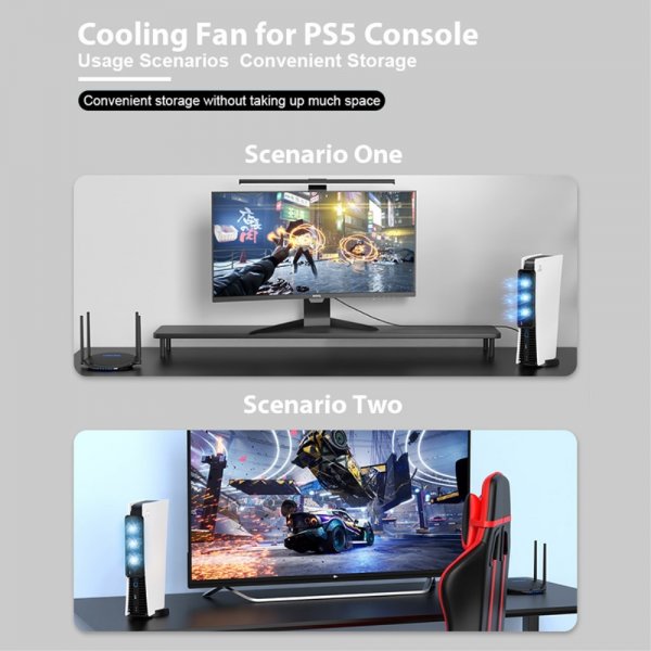USB 3.0 Kylningsfläkt till PlayStation 5 Svart