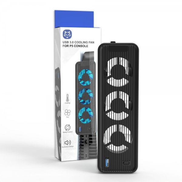USB 3.0 Kylningsfläkt till PlayStation 5 Svart