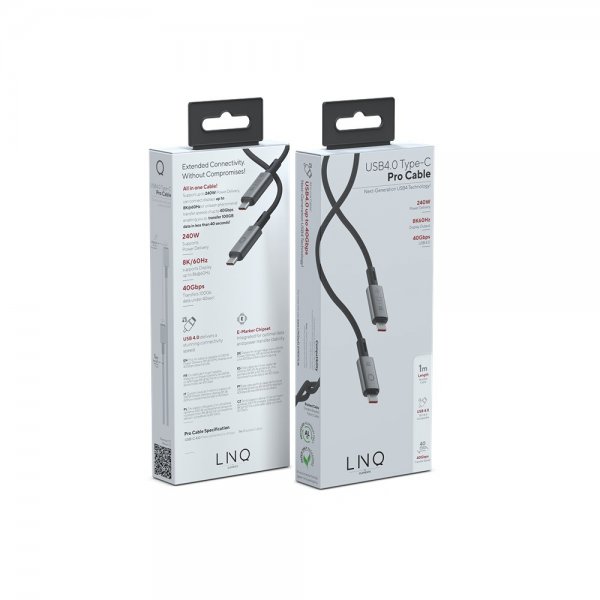 LINQ USB-C kabel 1m USB 4.0 240W/40Gbps PD3.1 EPR