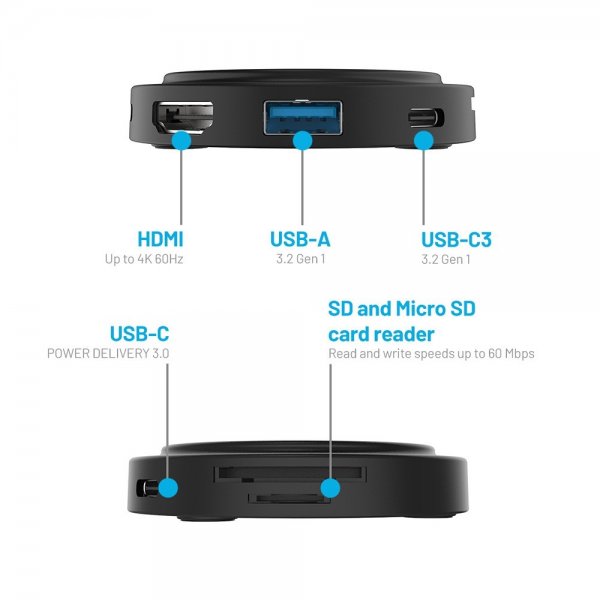 Fixed USB-hub MagHUB USB-C 7i1