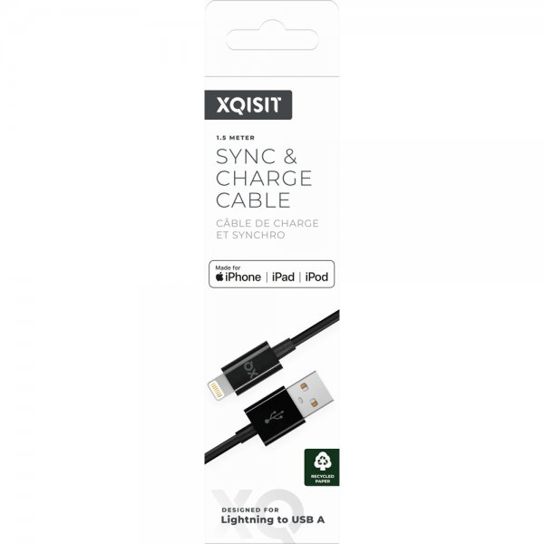 Xqisit USB till Lightning Kabel 1.5 m Svart