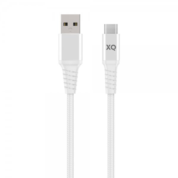 Xqisit USB-A till USB-C Kabel Flätad Extra Stark 2 m Vit