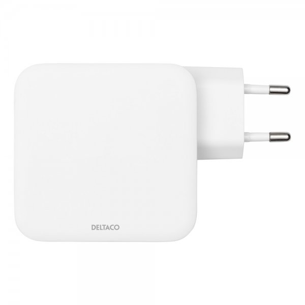 Deltaco Väggladdare 2xUSB-C PD GaN 100W