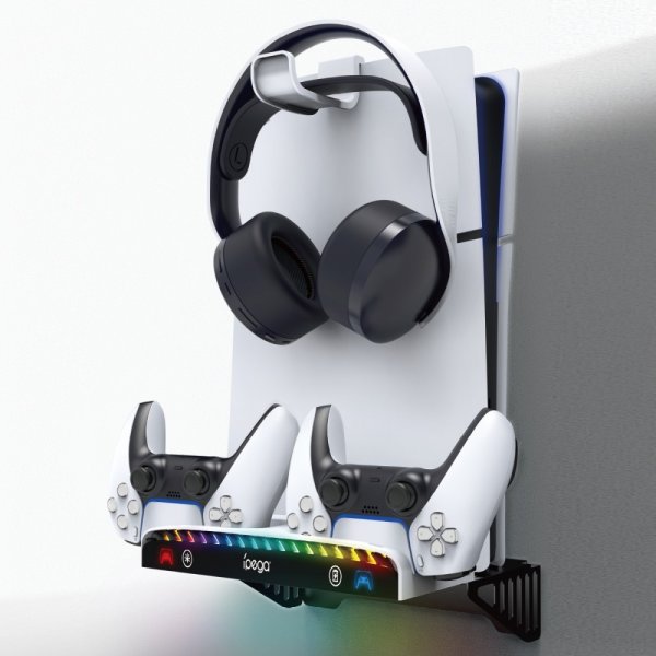 Ipega Väggmonterad Dockningstation till PS5/PS5 Slim RGB