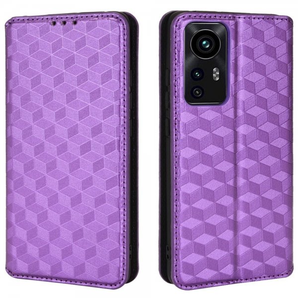 Xiaomi 12 Pro Fodral Rombmönster Lila