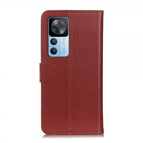 Xiaomi 12T/12T Pro Fodral Litchi Brun