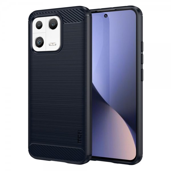 Mofi Xiaomi 13 Skal Borstad Kolfibertextur Blå