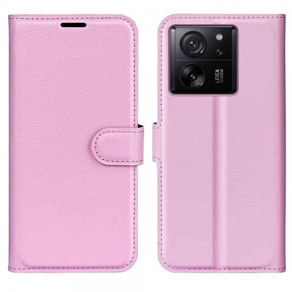 Xiaomi 13T/13T Pro Fodral Litchi Rosa