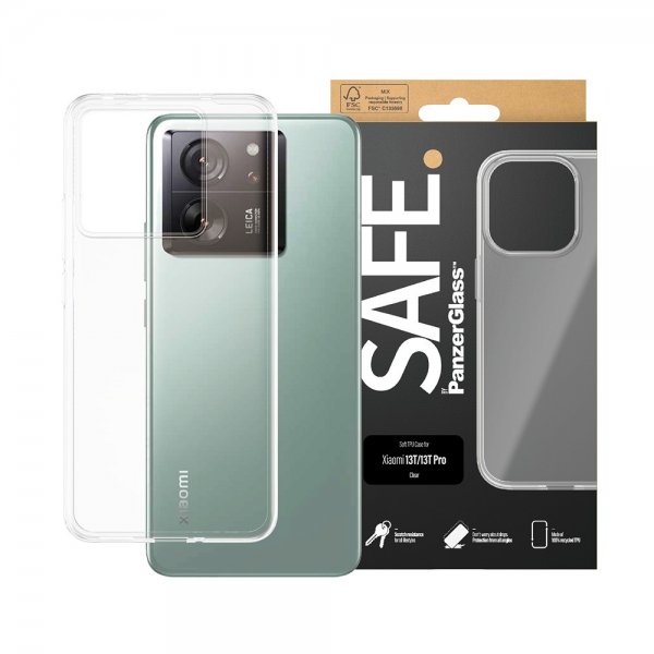 SAFE by PanzerGlass Xiaomi 13T/13T Pro Skal Soft TPU Case Transparent