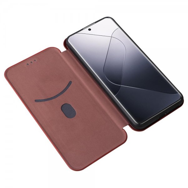 Xiaomi 14 Fodral Kolfibertextur Brun