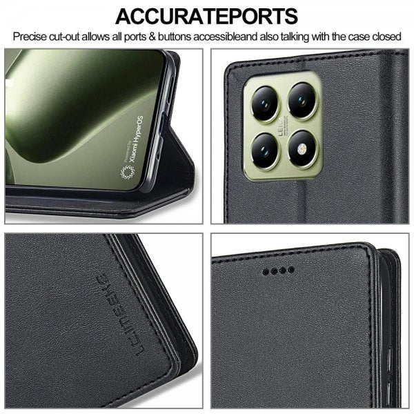 Lc.Imeeke Xiaomi 14T Fodral med Kortfack Stativfunktion Svart
