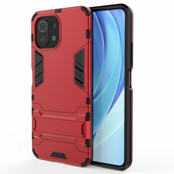 Xiaomi Mi 11 Lite Skal Armor Stativfunktion Röd