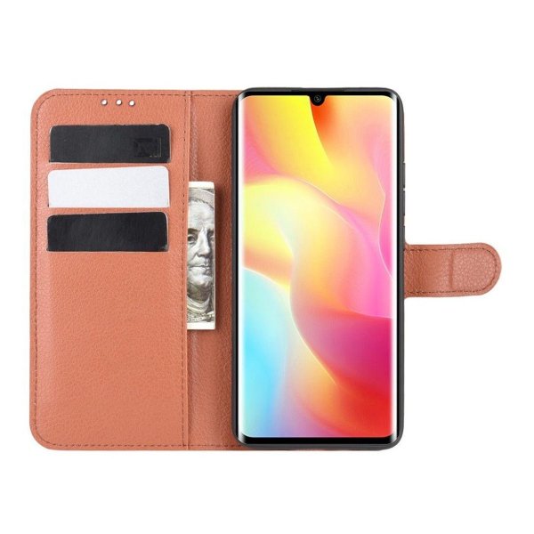 Xiaomi Mi Note 10 Lite Fodral med Stativ Brun
