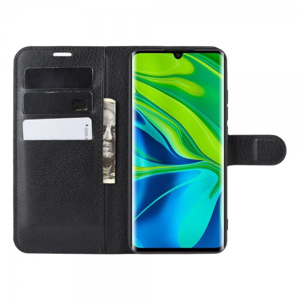 Xiaomi Mi Note 10/Mi Note 10 Pro Fodral Litchi Svart