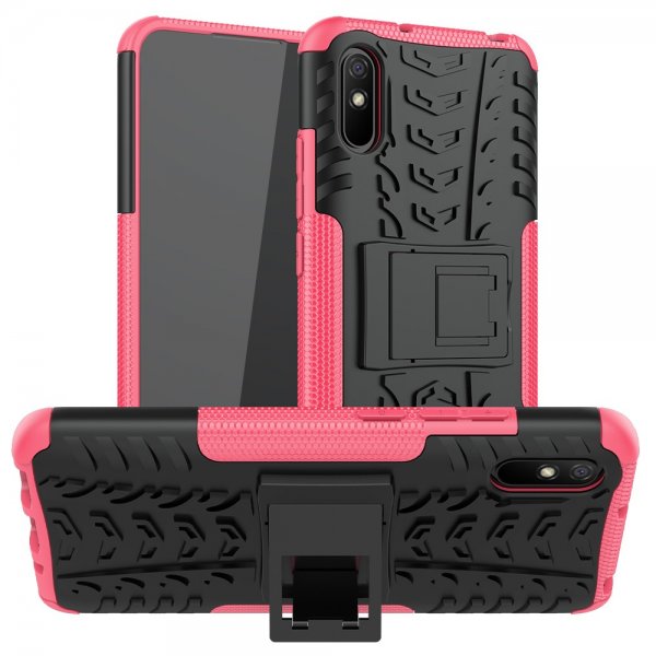Xiaomi Redmi 9A Skal Däckmönster Stativfunktion Magenta