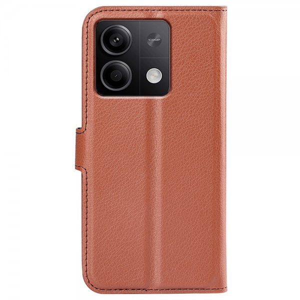Xiaomi Redmi Note 13 5G Fodral Litchi Brun