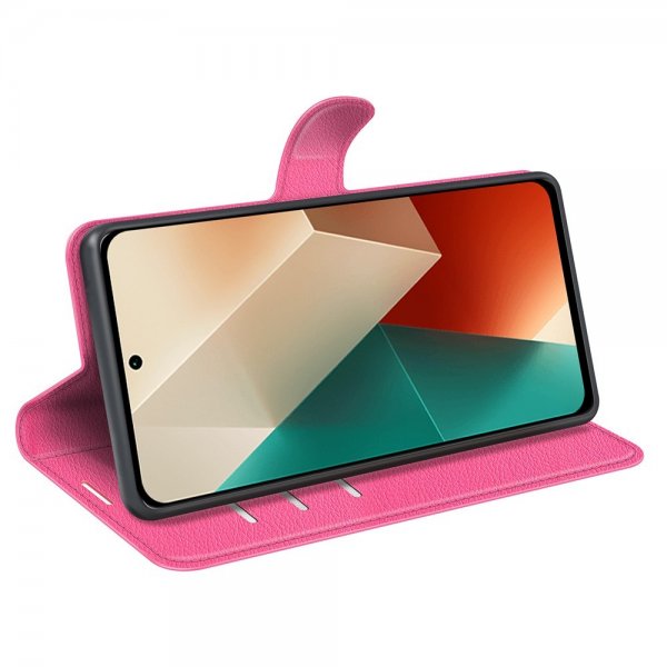 Xiaomi Redmi Note 13 5G Fodral Litchi Magenta