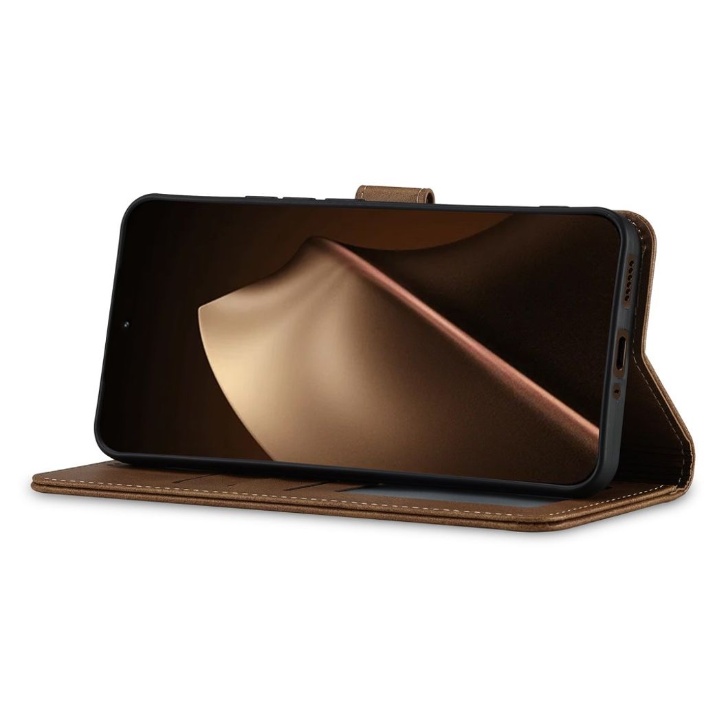 Lc.Imeeke Xiaomi 17T Fodral med Kortfack Stativfunktion Ljusbrun