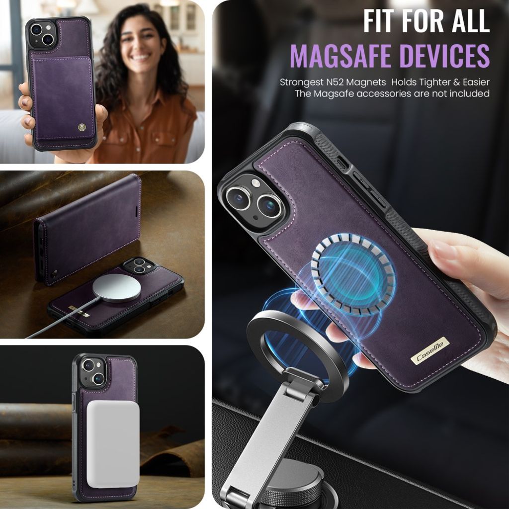 CaseMe iPhone 15 Fodral C49 Series Lila