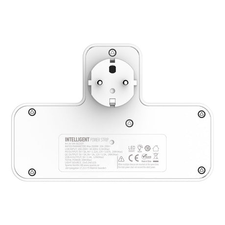 SiGN 2-vägs Grenuttag med LED-nattlampa 20W USB-A/USB-C