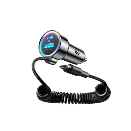 SiGN 3-i-1 Snabb Billaddare med 1.5m USB-C kabel 90W