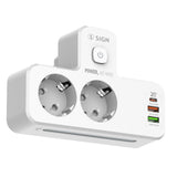 SiGN 2-vägs Grenuttag med LED-nattlampa 20W USB-A/USB-C