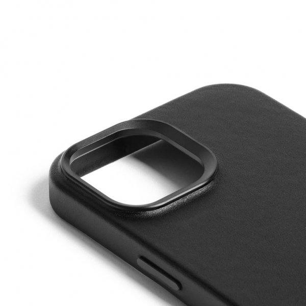 Mujjo iPhone 15 Skal Full Leather Case Svart
