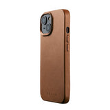Mujjo iPhone 15 Skal Full Leather Case Dark Tan