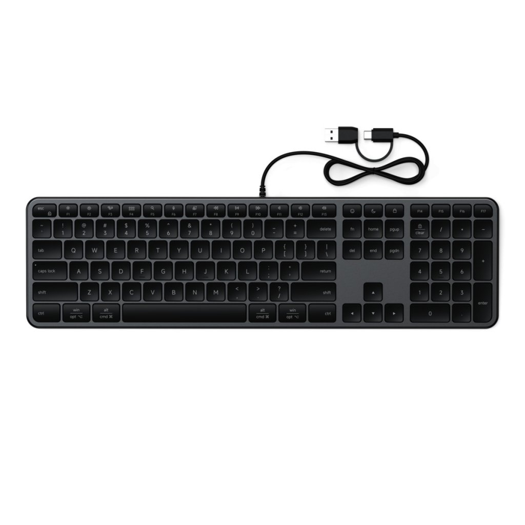 Satechi Trådat Tangentbord Slim LX3 USB-C/USB-A Svart