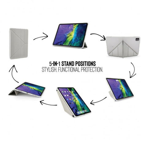 Pipetto iPad Air 10.9 (gen 4/5) Fodral Metallic Origami Silver
