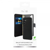 Puro Samsung Galaxy A35 Fodral Wallet Detachable 2 in 1 Svart